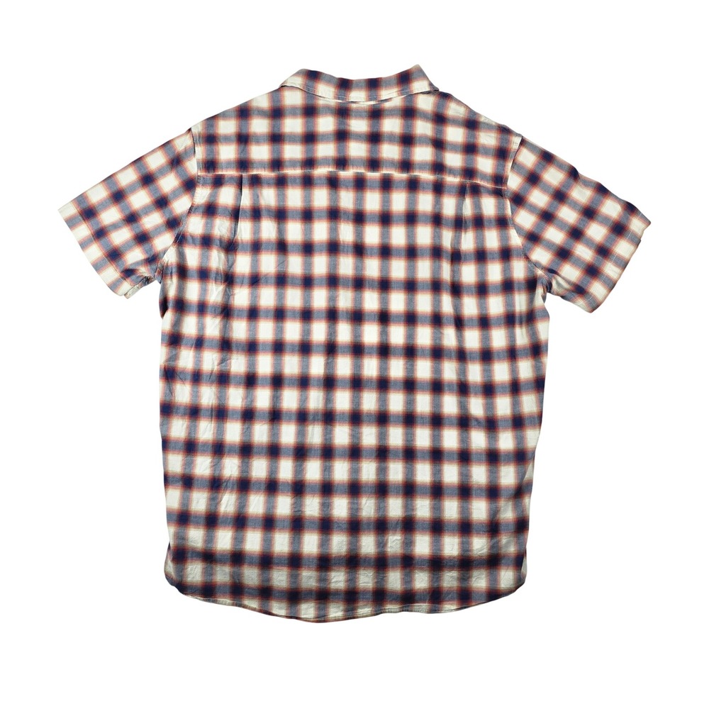 Mutual Weave‎ Plaid Button Down Shirt Mens 3XLT Blue Red Short Sleeve Stretch - Picture 2 of 7